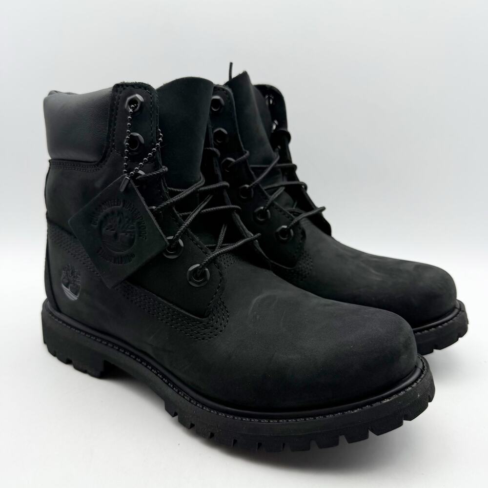 Timberland Premium Womens 6" Ankle Boots Size 6.5 Black Nubuck Leather WP NIB - Picture 5 of 13